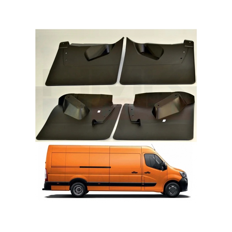 2x mud flaps dirt protection BLACK rear for Renault TRAFIC
