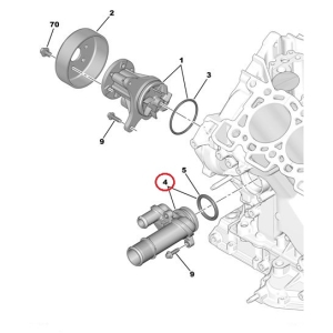 Фланец системы охлаждения Citroen/Peugeot 2,7-3,0HDI