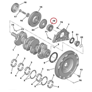 Crankshaft pulley (timing belt) OEM Peugeot/Citroen 1.9D/2.0HDI