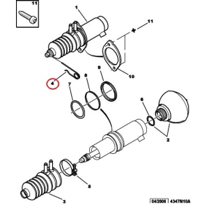 Rear suspension cylinder pin OEM Citroen