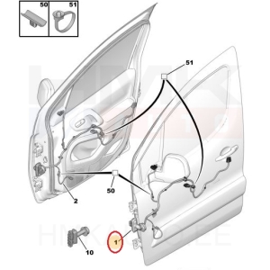 Esiukse juhtmestik vasak OEM Citroen Berlingo/Peugeot Partner 08-