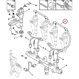 Injection return hose Citroen/Peugeot 2,0HDI 
