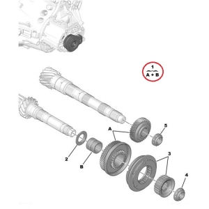 5-käigu hammasrataste paar (44x35) OEM Citroen/Peugeot