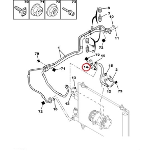 A/C pipe sealing ring Citroen/Peugeot