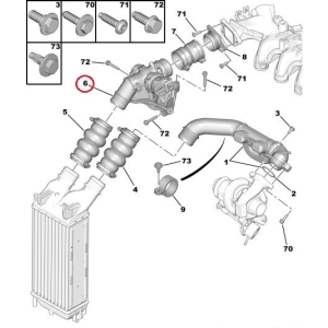 Throttle body valve PSA 1,6HDi 