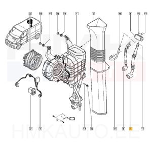 Air conditioner hose rear, low pressure OEM Renault Trafic II