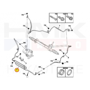Power steering tube (radiator) OEM Peugeot 407