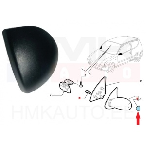 Uksepeegli korpuse kork parem OEM Fiat Ceicento