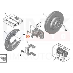 Pidurisadul tagumine vasak OEM Peugeot 607