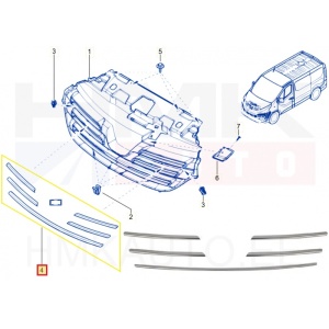 Grille mouldings OEM Renault Trafic III 21-  (chrome)