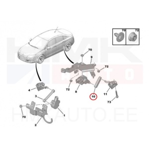 Tulede/nivoo kõrguseanduri hoob tagasillale OEM Citroen C5/C6/Peugeot 508