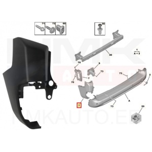 Tagastange nurk vasak OEM Citroen Berlingo/Peugeot Partner 2018-  (lühike , tagaluuk)