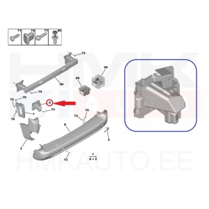 Tagastange kandur vasak OEM Citroen Berlingo/Peugeot Partner 2018-  (tagaluugiga)