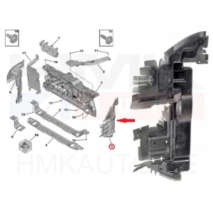 Radiator air deflector left OEM Citroen Jumpy/Peugeot Expert 2016-