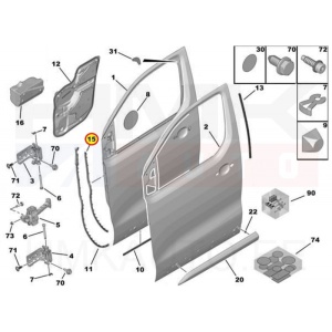 Joint de porte avant OEM Citroen Jumpy/Peugeot Expert 2016-