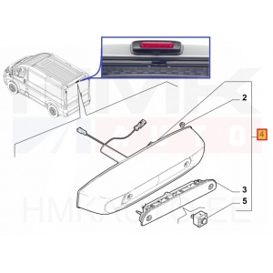 Reversing camera with brake light OEM Jumper/Boxer/Movano/Proace Max MCA 2024- , Ducato MCA 2021- (H2 L1-L3)