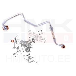 Turbo õlitustoru OEM Citroen/Peugeot 1,5 BlueHDi  DV5R 2018-