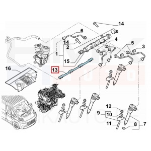 Suuttimen ylivuotoletku OEM Fiat Ducato MCA 2,2D 2021-