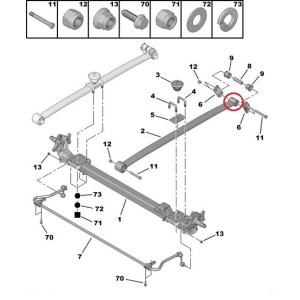 Leaf spring bushing rear OEM Jumper/Boxer/Ducato 2006-