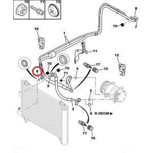 Bague d’étanchéité, conduite de climatisation Citroen/Peugeot