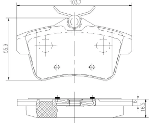 Piduriklotside komplekt tagumine Citroen C4, DS4, DS5 / Peugeot 308, 3008, 508, 5008, RCZ