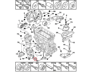 Engine mounting bracket right Citroen/Peugeot EW10, EW7