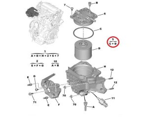 Kütusefilter OEM Citroen/Peugeot/Fiat/Ford 2,0 HDI