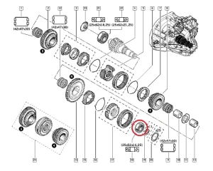Gearbox bearing 25x52x16,25 Renault PK5/PK6