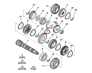 Gear wheel, 2. gear 21X41 OEM Jumper/Boxer/Ducato