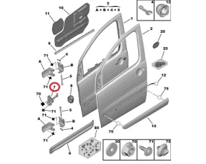 Arrêt de porte avant OEM Citroen Jumpy/Peugeot Expert 2007-