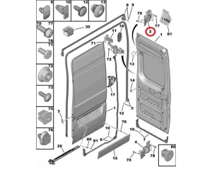 Charnière de porte arrière supérieure OEM Jumper/Boxer/Ducato 2006-11 (portes ouvrant à 270°)