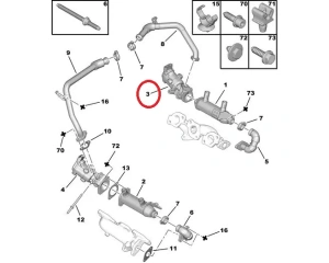 Vanne EGR arrière OEM Citroen/Peugeot/Jaguar/Landrover 2,7HDI