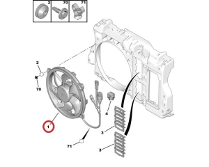 Jäähdyttimen tuuletin OEM Citroen C5, C6/Peugeot 407