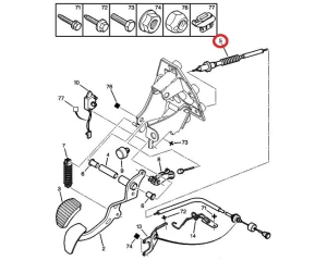 Câble d'embrayage avec réglage automatique OEM Citroen Xsara Picasso 1.6/1.6HDI/1.8/2.0/2.0HDI  99-