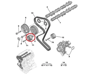 Hammasrihma pingutusrull OEM PSA 1,8/2,0 EW7/EW10
