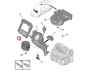 Ventilateur de chauffage OEM C4 Picasso, Partner/Berlingo 08-
