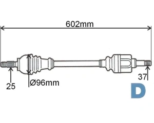 Приводной вал в сборе левая Citroen C5 2,2HDI (АКПП)
