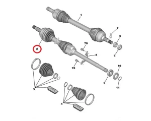 Veovõll komplektne parem OEM Citroen C5 2008- 2,0HDI 6-k. automaat