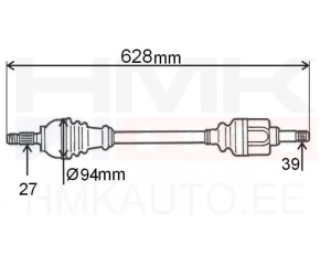 Приводной вал в сборе левая Renault Megane II/Scenic II 2,0DCI