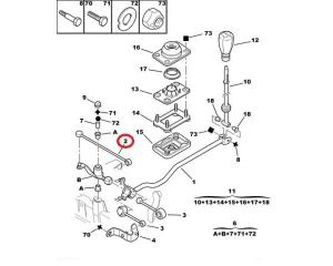 Vaihteenvalitsin/siirtotanko OEM Peugeot 306/Partner; Citroen Berlingo/Xsara