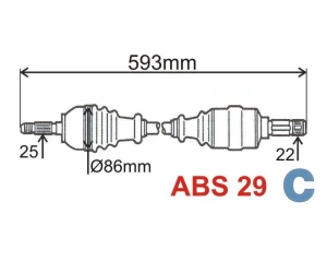 Veovõll komplektne vasak Partner/Berlingo ABS 29