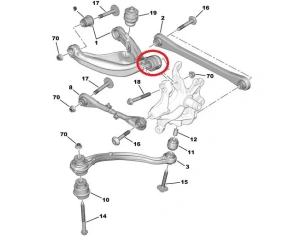 Tagasilla õõtshoova puks välimine Citroen C5/C6, Peugeot 407