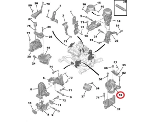Mootoripadi vasak Citroen C5/Peugeot 407, 508