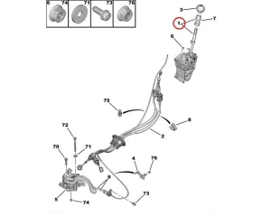 Механизм переключения передач(кулиса) OEM Jumpy/Expert/Scudo 2007- ML6