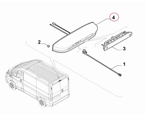 Reversing camera housing with brake light Jumper / Boxer / Ducato 2014-