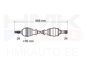 Veovõll komplektne vasak Jumpy/Expert/Scudo 2007- 1,6HDI
