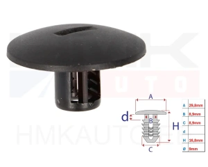 Agrafe de fix Citroen/Peugeot/Renault 8,9mm (1pcs.)