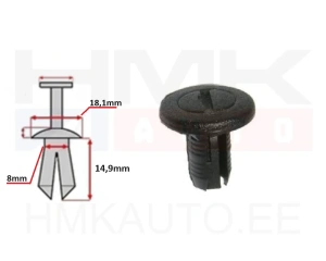 Upholstery rivet Renault 8mm