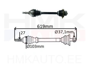 Arbre de transmission complet gauche Renault Espace IV 2,2 DCI