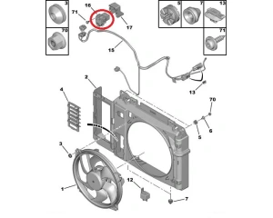 Контакт для блока управления вентилятором 9673999880*  OEM Berlingo/Partner